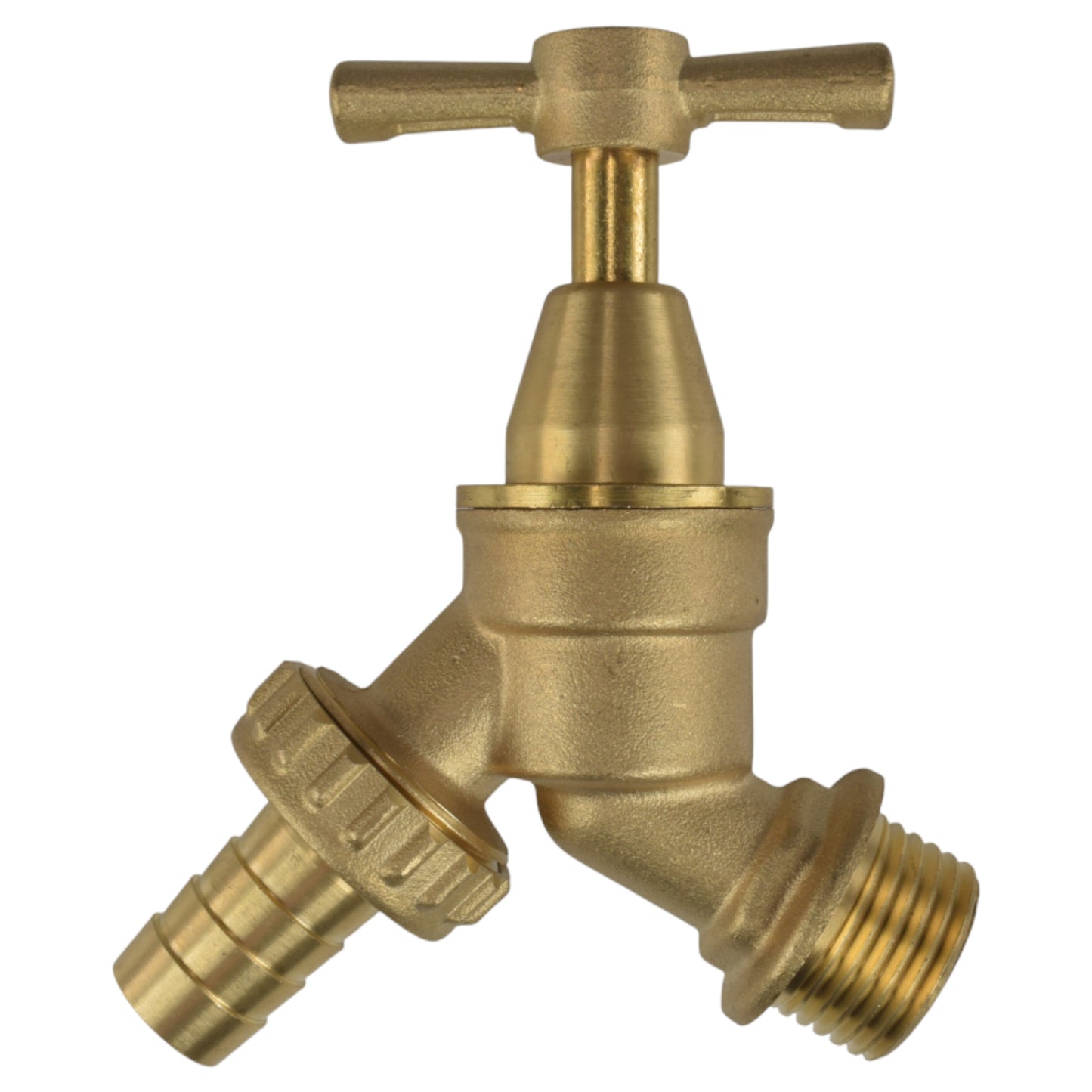 Brass Bib Tap Kit with Barb/Quick Connect Outlet, ½” and ¾” BSP Thread Inlet