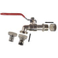 Lever Tap Kit with Barb/Quick Connect Outlet, ½” and ¾” BSP Thread Inlet