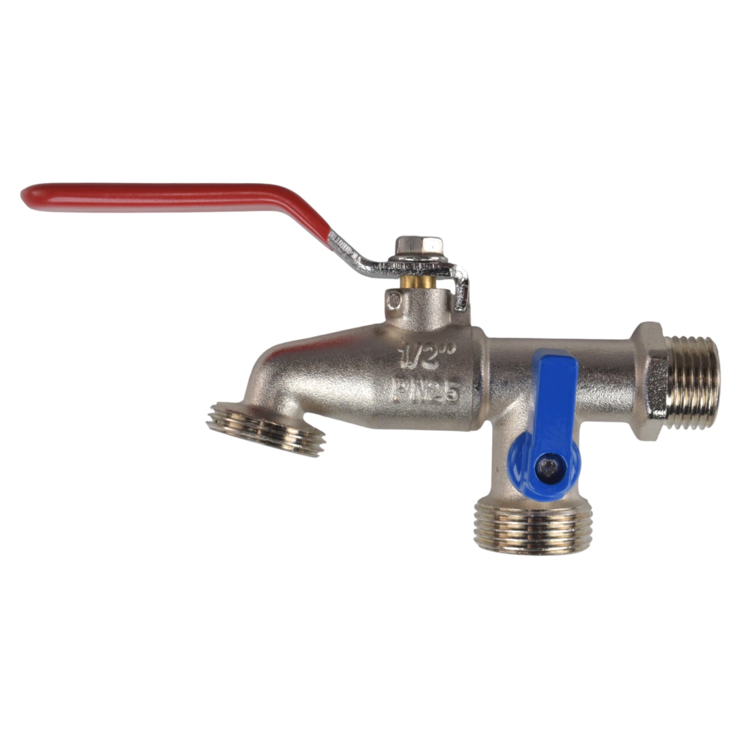 Double Lever Tap Kit with Barb/Quick Connect Outlet, ½” and ¾” BSP Thread Inlet