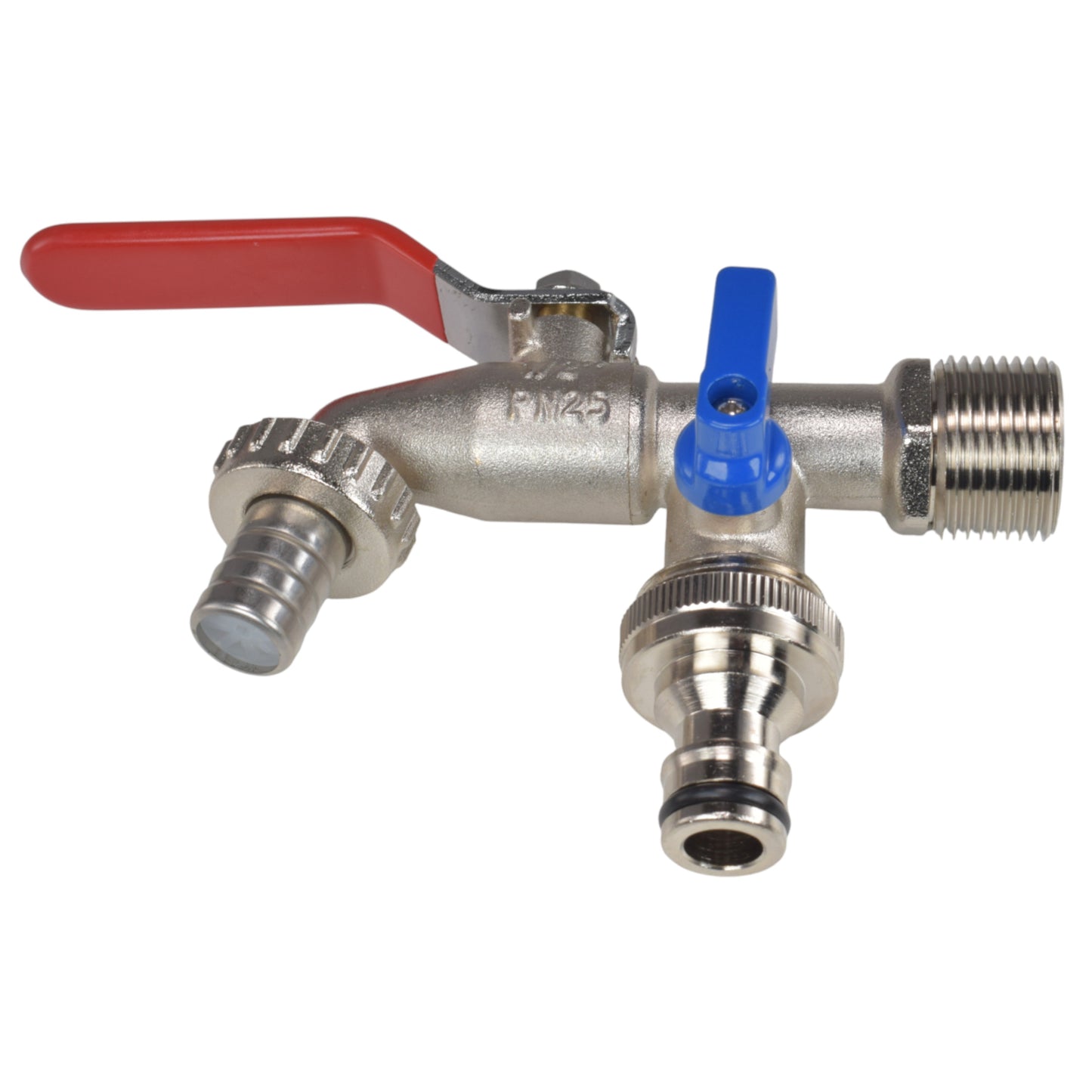 Double Lever Tap Kit with Barb/Quick Connect Outlet, ½” and ¾” BSP Thread Inlet