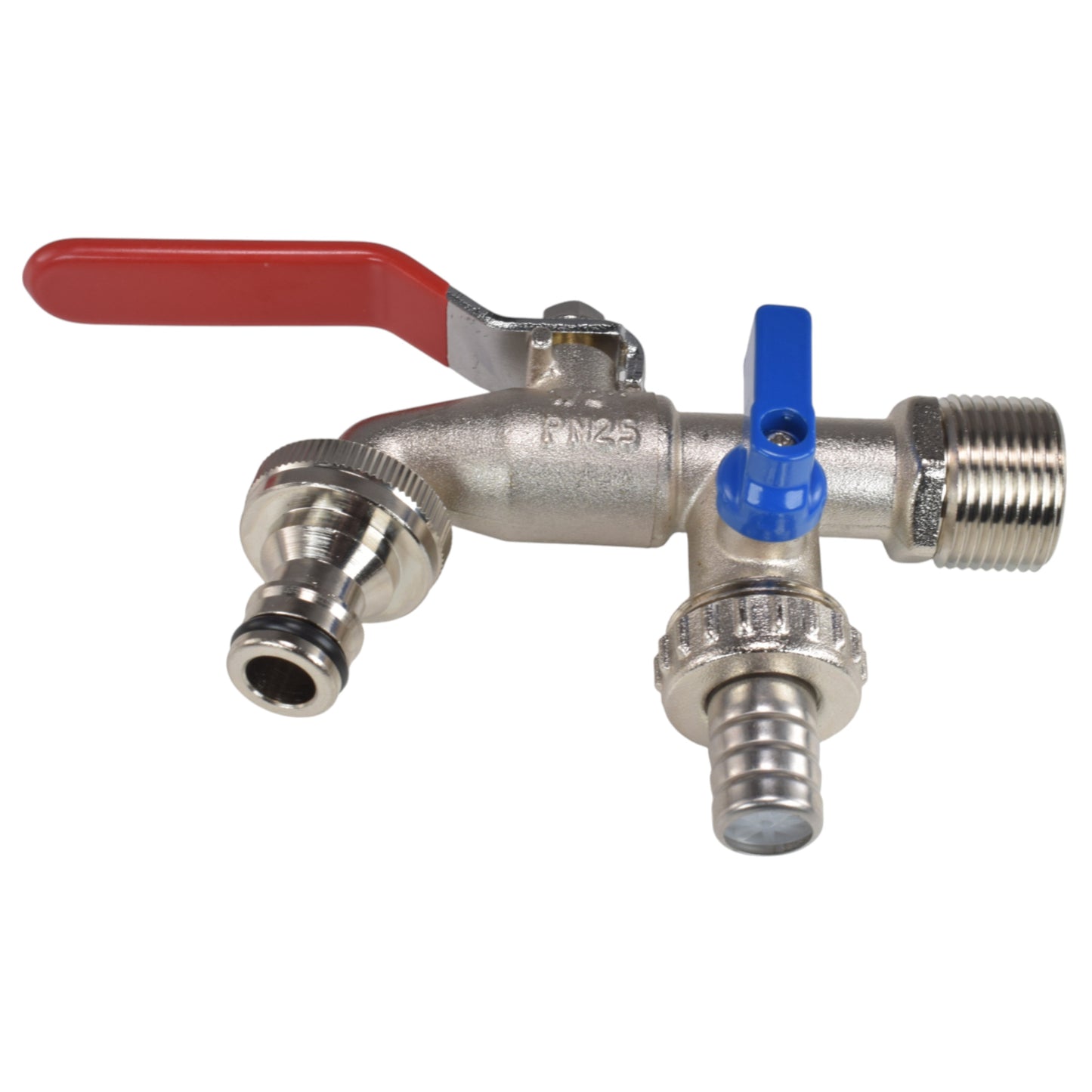 Double Lever Tap Kit with Barb/Quick Connect Outlet, ½” and ¾” BSP Thread Inlet