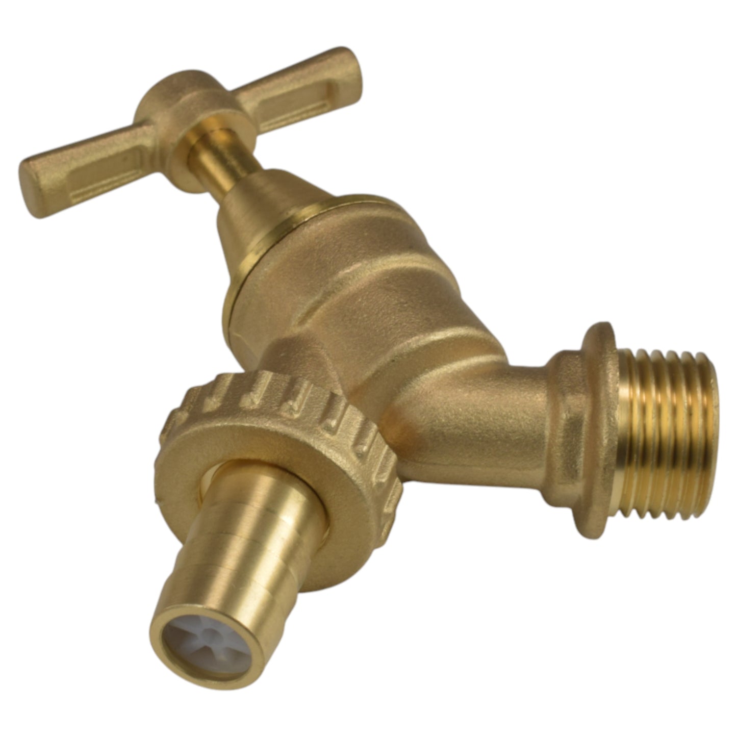 Brass Bib Tap Kit with Barb/Quick Connect Outlet, ½” and ¾” BSP Thread Inlet