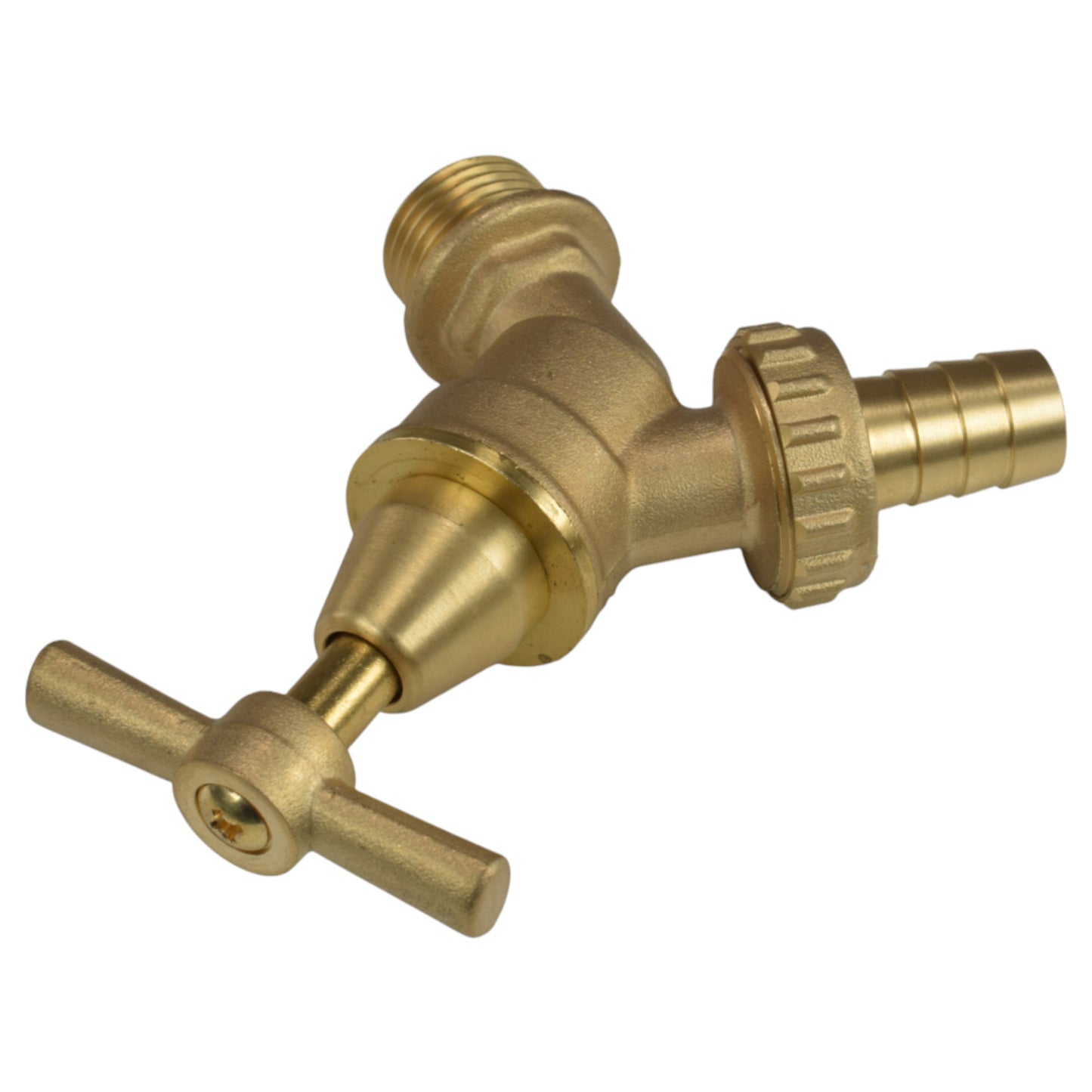 Brass Bib Tap Kit with Barb/Quick Connect Outlet, ½” and ¾” BSP Thread Inlet