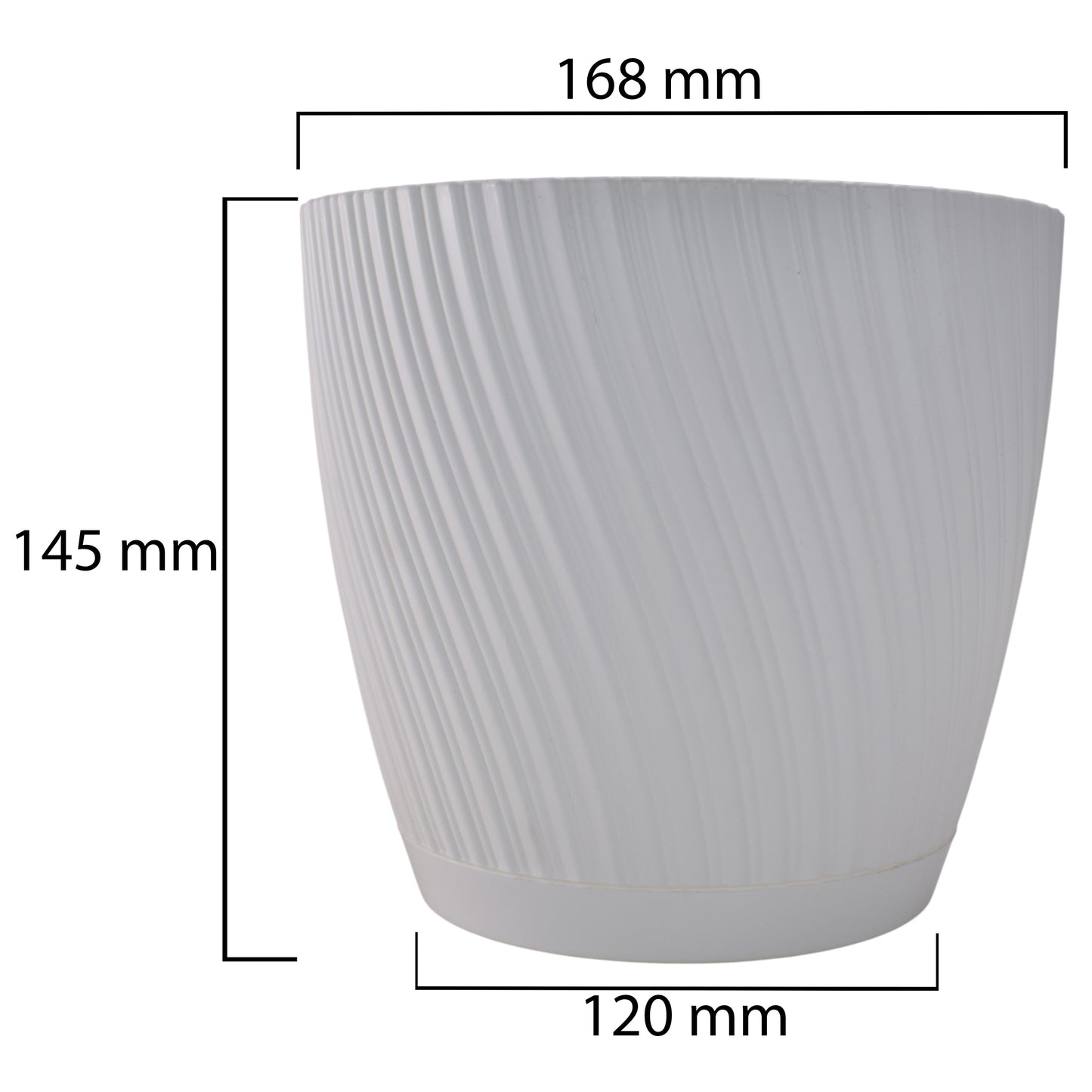 Mika Pot with Saucer 170mm White