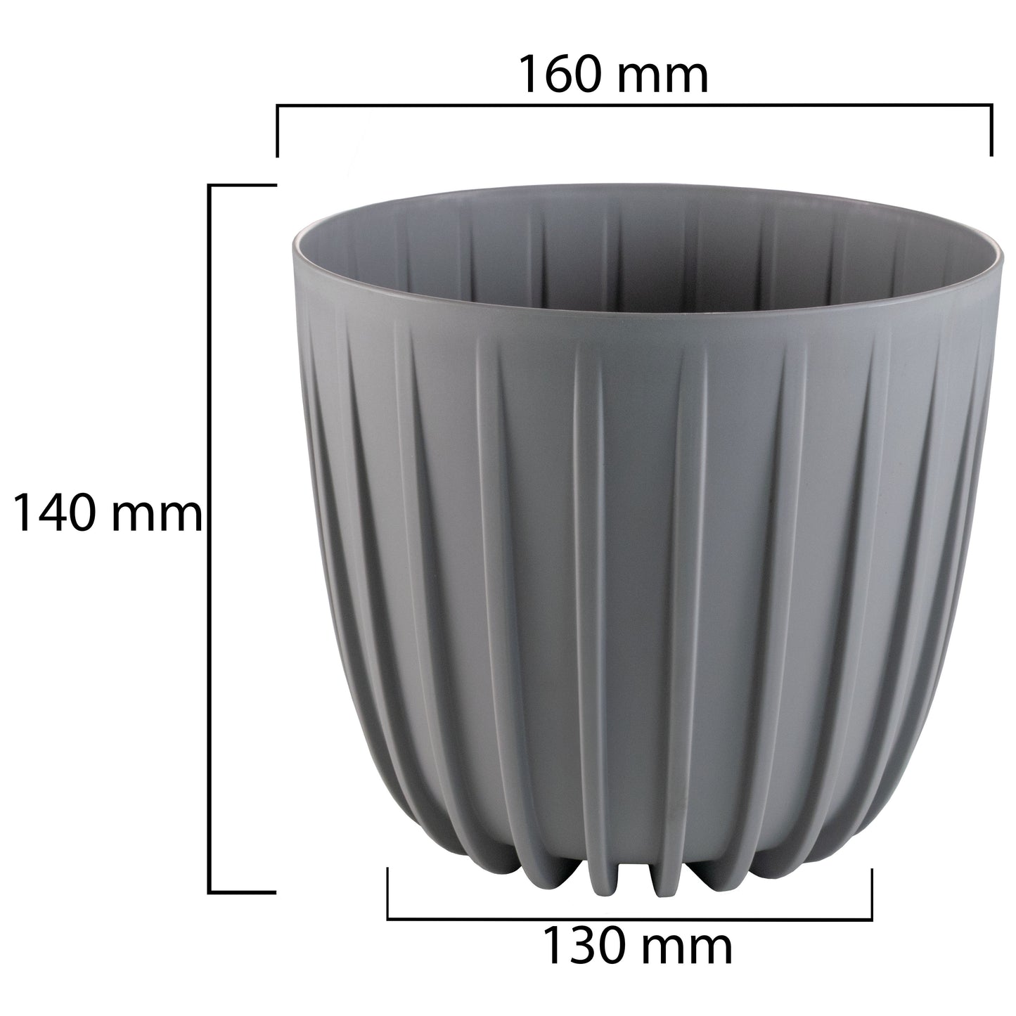Mira Pot Without Hole 160mm Gray