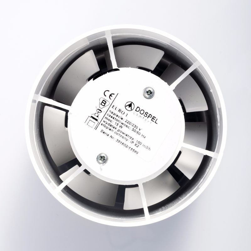 Euro 1 In Line Bathroom Fan 100mm