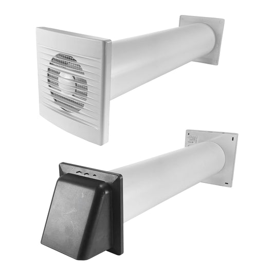 Through Wall Ventilation Kit – STYL Fan with Timer and Graphite External Vent
