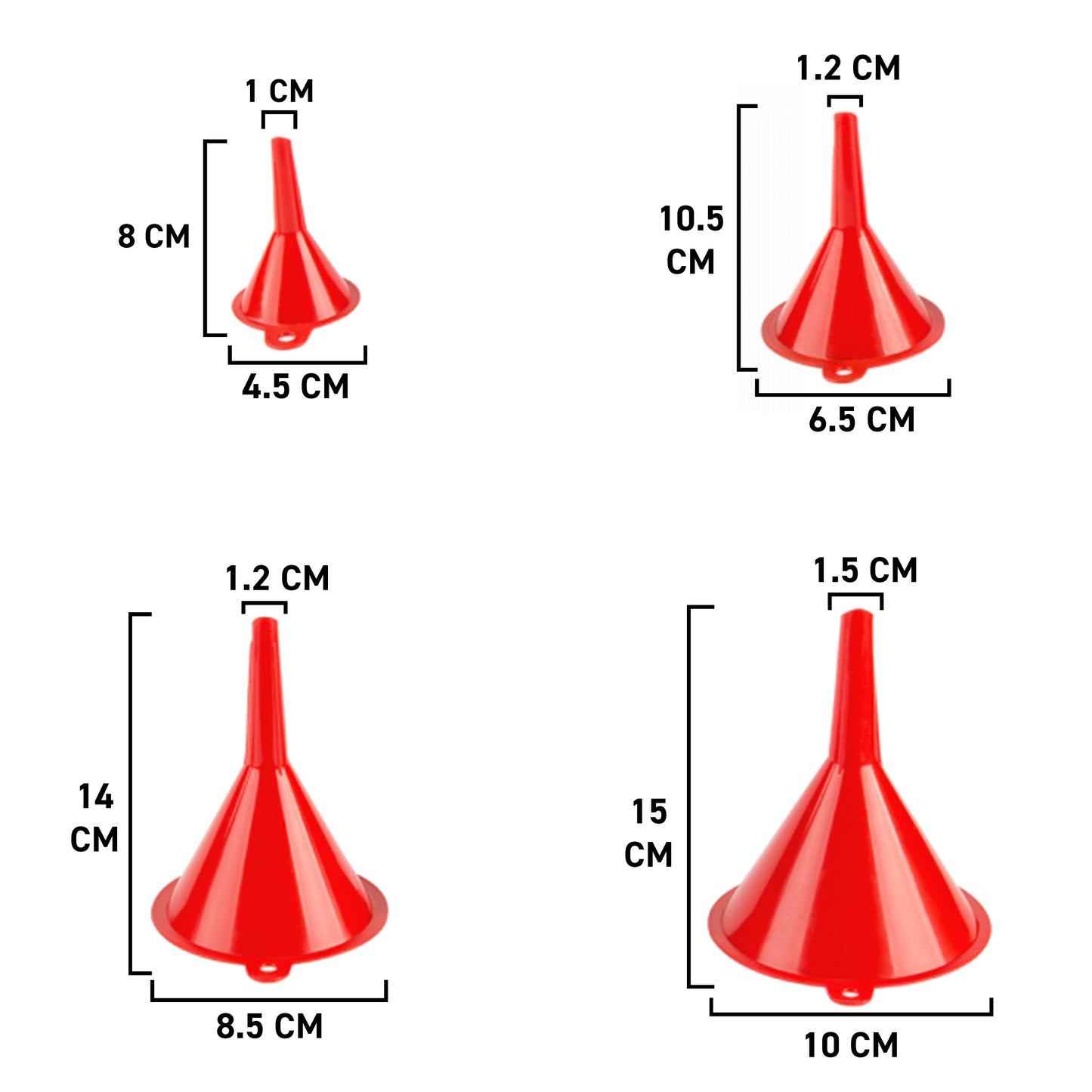 Funnel Red Mix 4 pcs