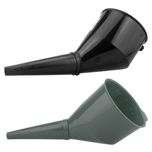 Angled Car Fuel Funnels with Filter (Black & Grey)