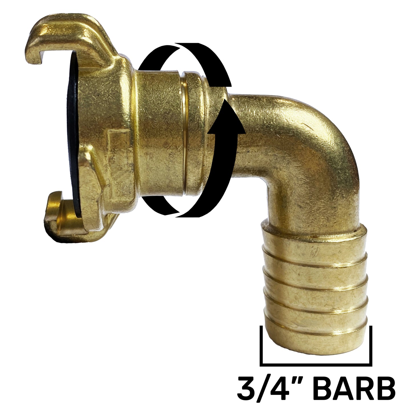 IBC 2” S60X6 Cap with Geka Type Fittings 19mm Barb Swivel Elbow