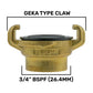 Two Way Tap Splitter Brass 3/4" BSP with Geka Type Outlets