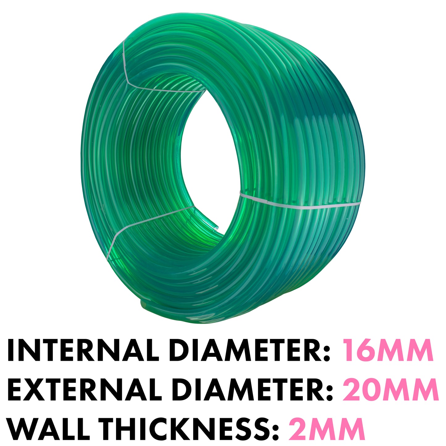 Green Semi-Transparent PVC Pipe 16mm*20mm