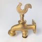 Brass Bib Tap with Quick Connect Inlet, ¾” BSP Thread Outlet, Rooster Design