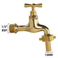 Garden Tap Polished Brass 1/2" BSPM - 13mm Barb