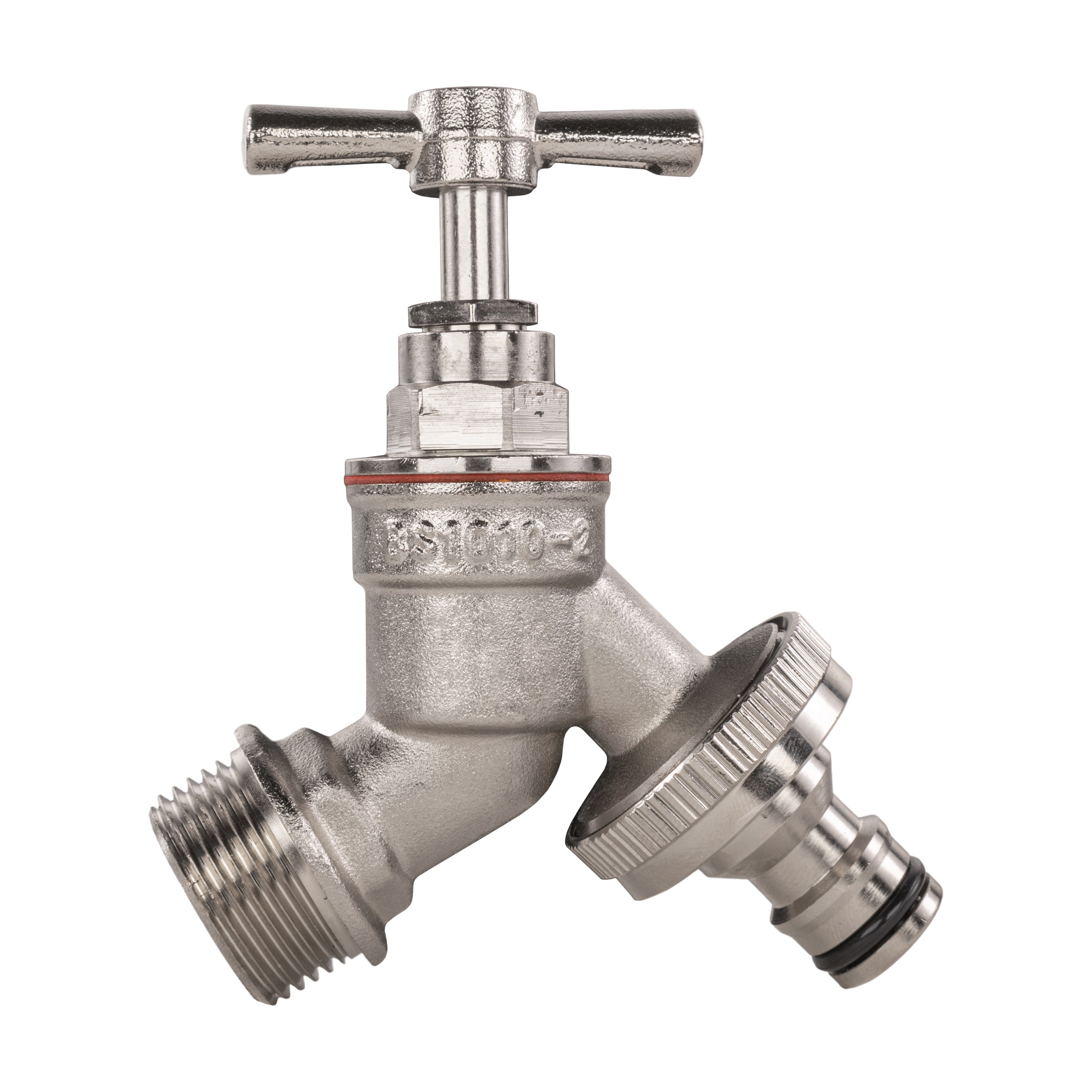 Single Inlet Tap Garden Bib Tap Brass Nickle Plated 1/2
