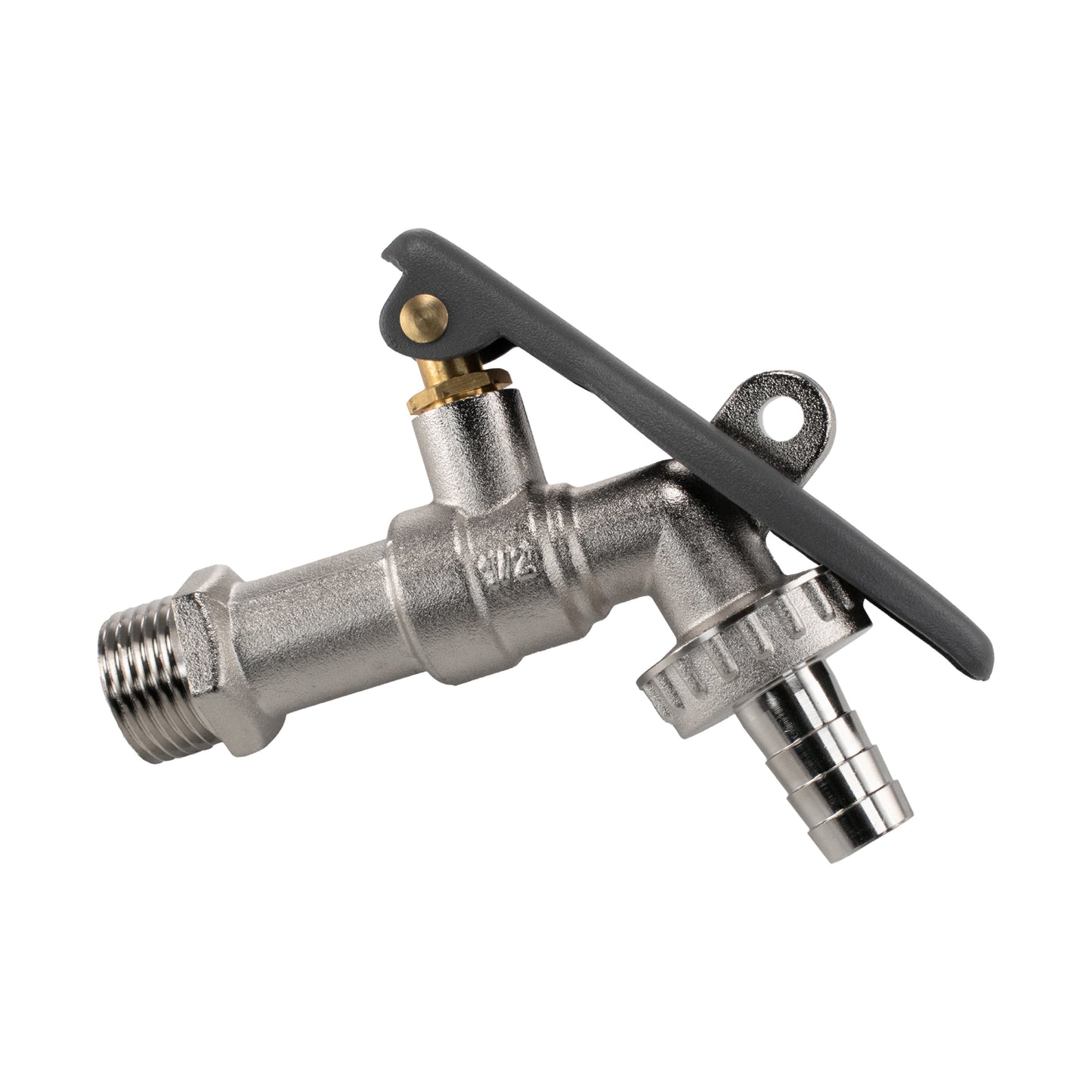 IBC 2” S60X6 – ½” BSP Cap with Lever Tap Hose Barb and Lever Lock