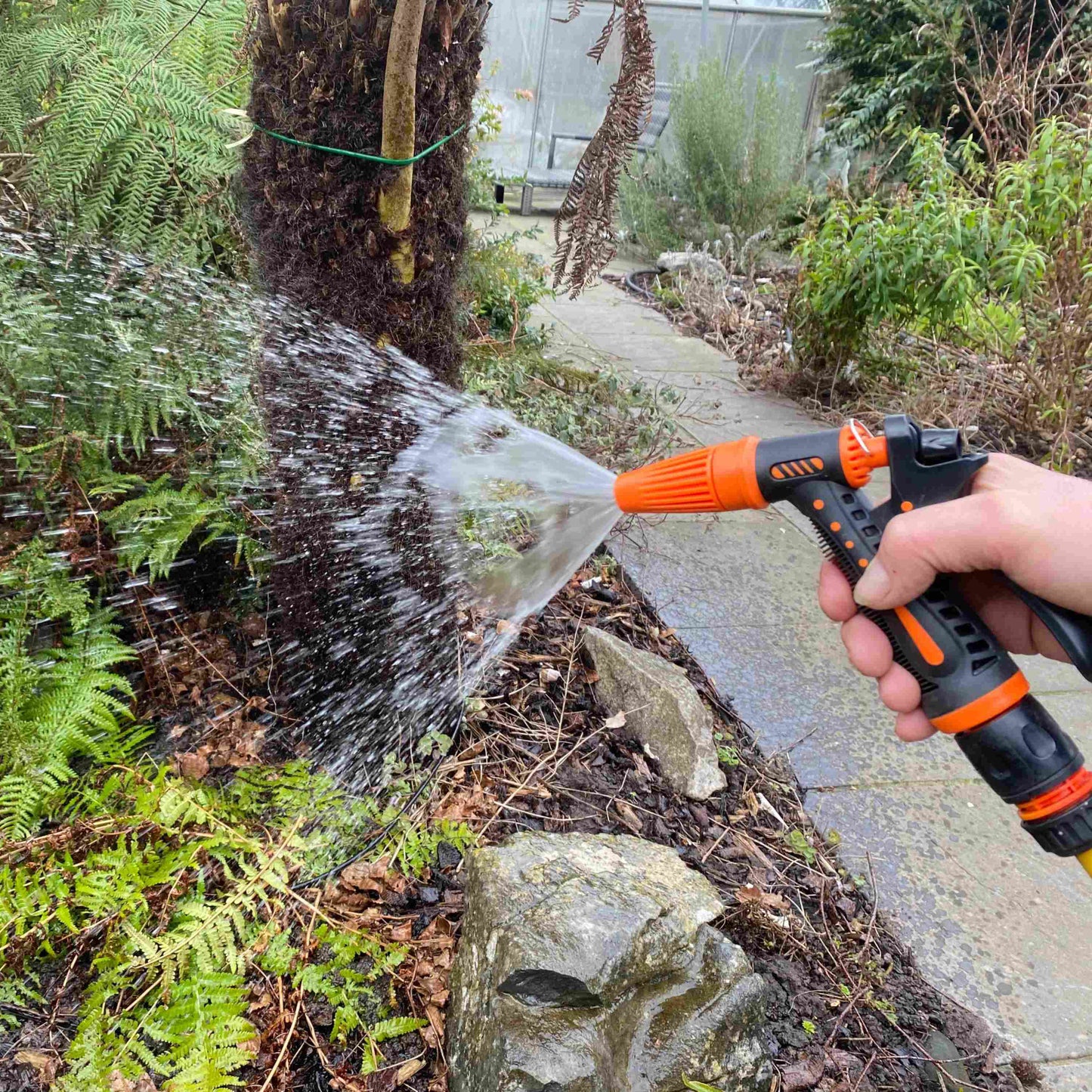 Hose Gun Water Sprayer Adjustable Black Orange