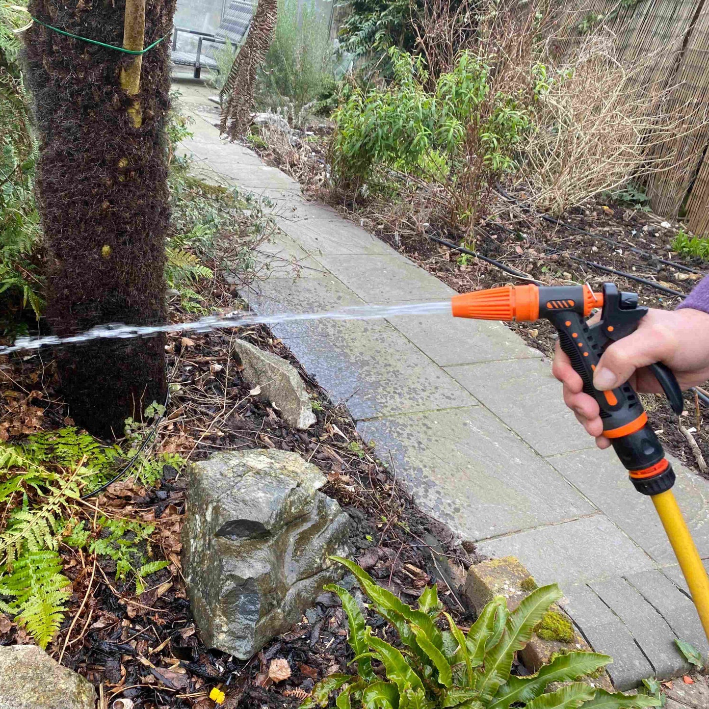 Hose Gun Water Sprayer Adjustable Black Orange