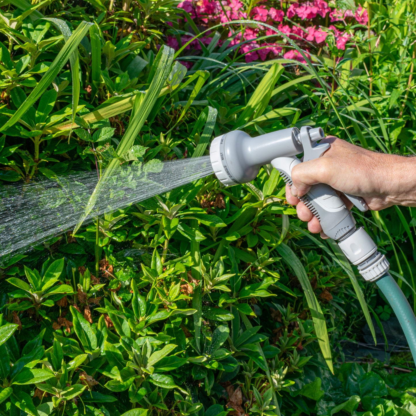 Hose Gun Water Sprayer Multi Pattern Adjustable, Gray/White