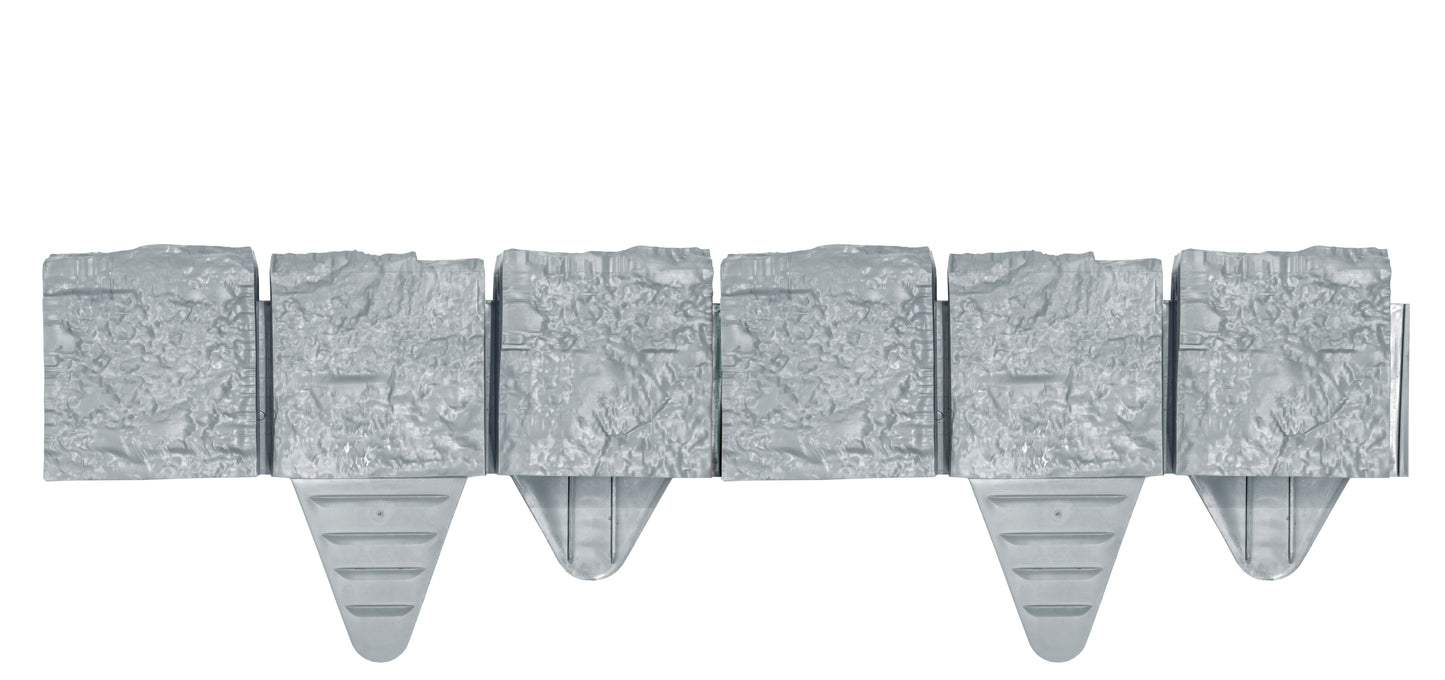 Plastic Lawn Edging Grey Granite Look Garden Border Section  27.5cm