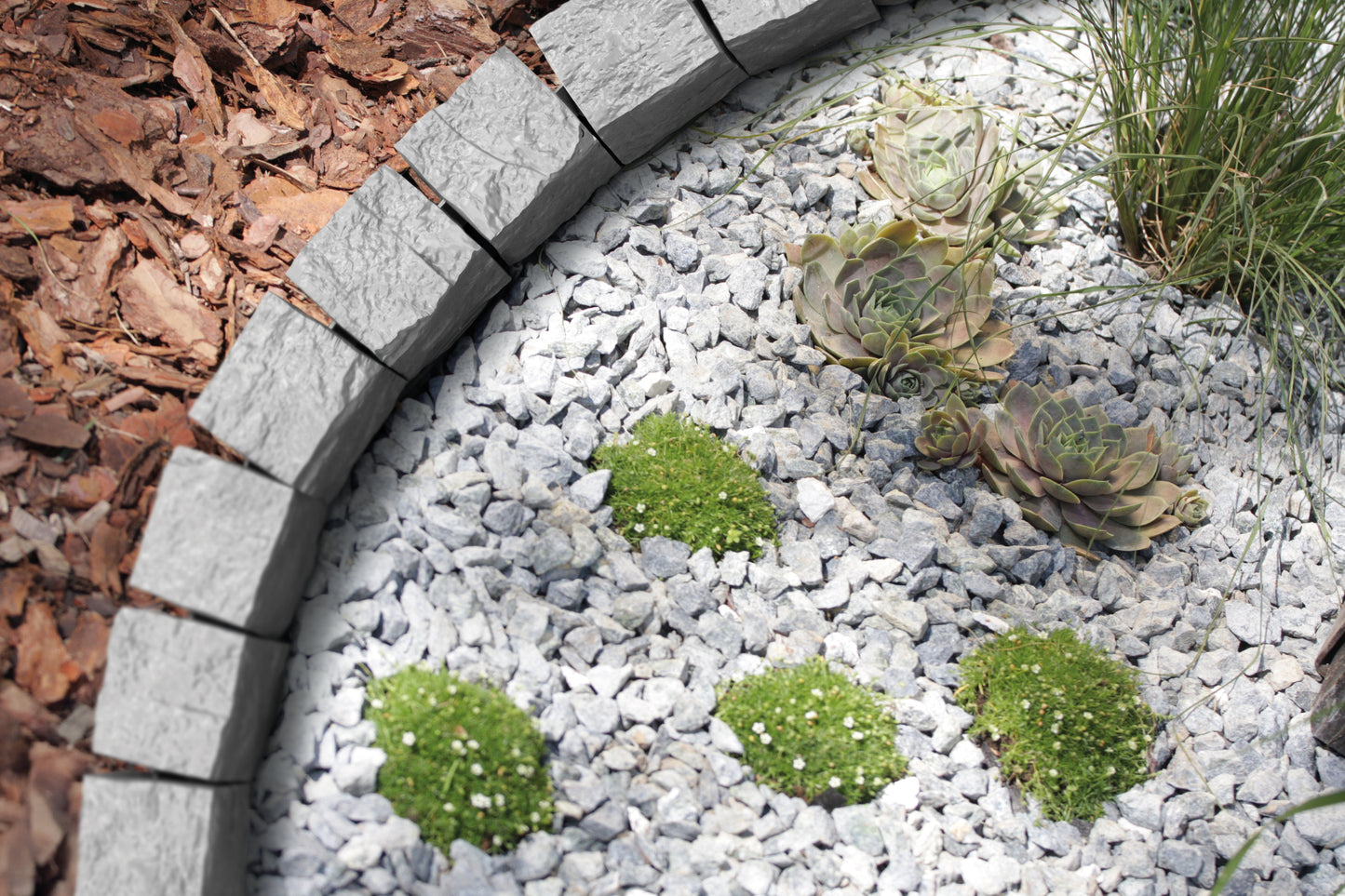 Plastic Lawn Edging Grey Granite Look Garden Border Section  27.5cm