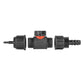 4mm Barb Micro Connector with In-Line BSPM Valve and 16mm Barbed Straight