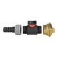 20mm Barbed Straight with In-Line BSPM Valve and Geka Type Connector