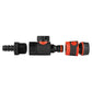 16mm Barbed Straight with BSPF-Quick Connect Valve & Hose Connector Black Soft