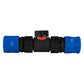 In-Line BSPM Valve with 2 x Hose Connectors Blue