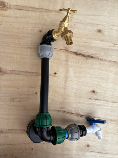 IBC 25cm Riser Tap Connection Kit with Side Tap