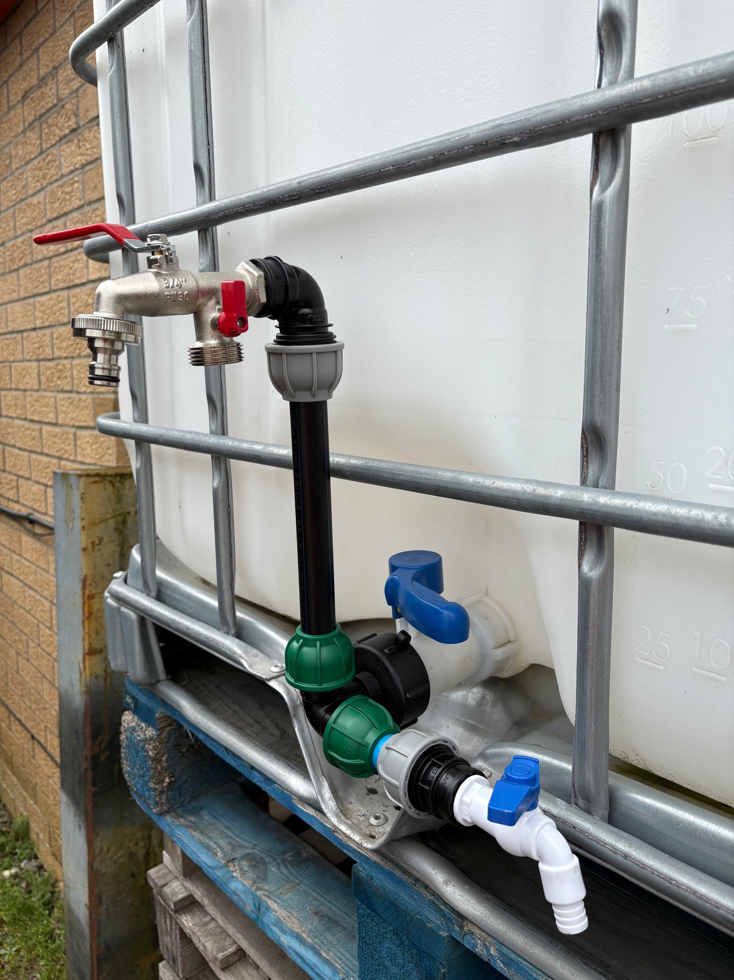 IBC 25cm Riser Tap Connection Kit with Side Tap