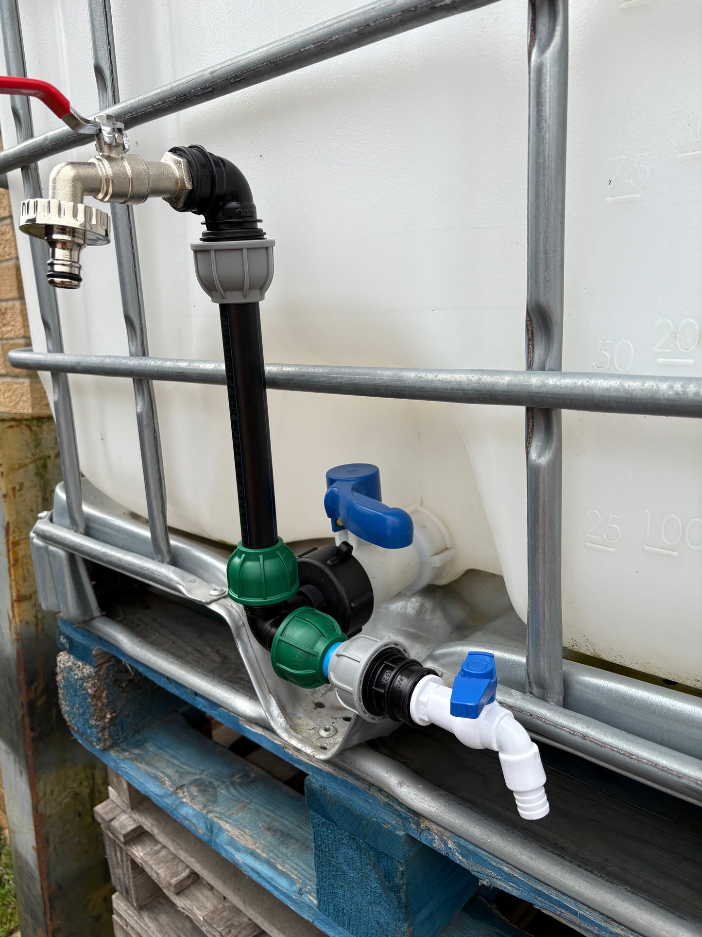 IBC 25cm Riser Tap Connection Kit with Side Tap