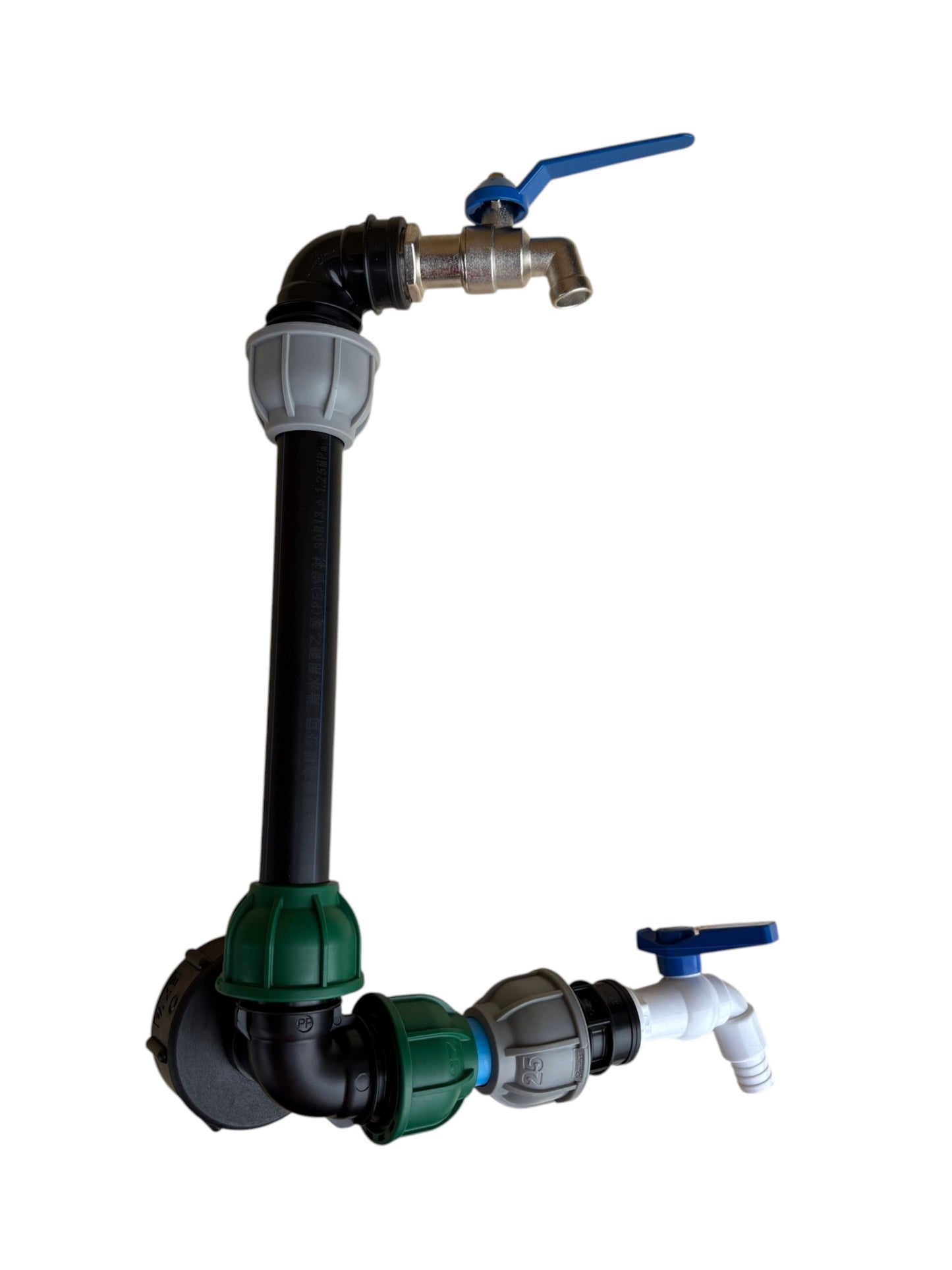 IBC 25cm Riser Tap Connection Kit with Side Tap