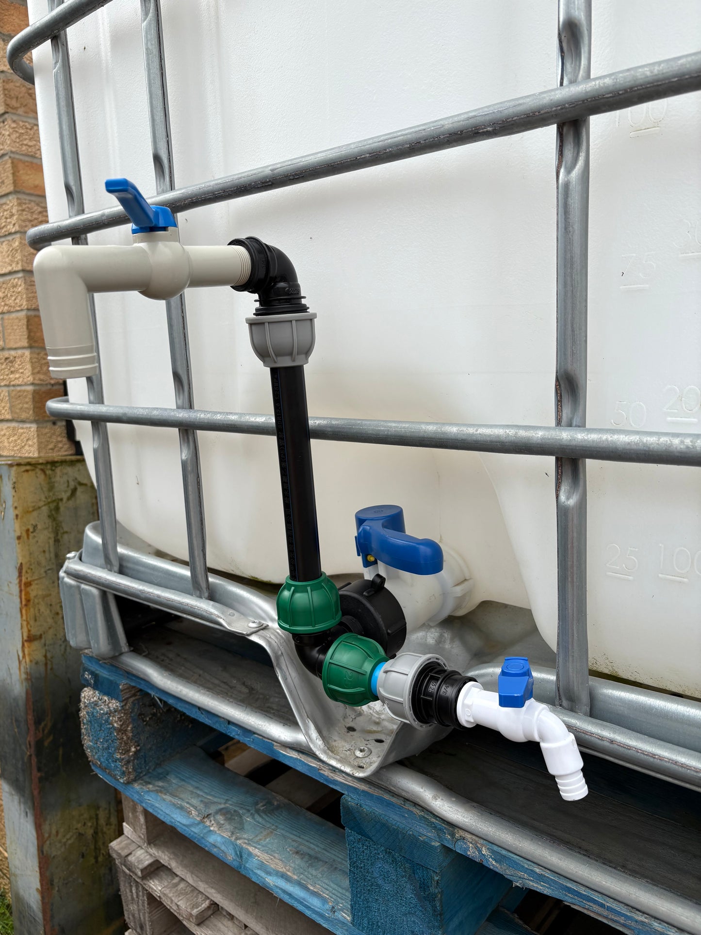 IBC 25cm Riser Tap Connection Kit with Side Tap