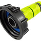 IBC 2” S60X6 Cap with Threaded Hose Fitting, Double Male and Hose Connector Lime