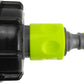 IBC 2” S60X6 Cap with ¾” BSP Threaded Hose Connector and Double Male Lime