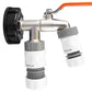 IBC 2” S60X6 Cap with Double Lever Tap, 1 x Max Flo Outlet and 1 x Standard Outlet