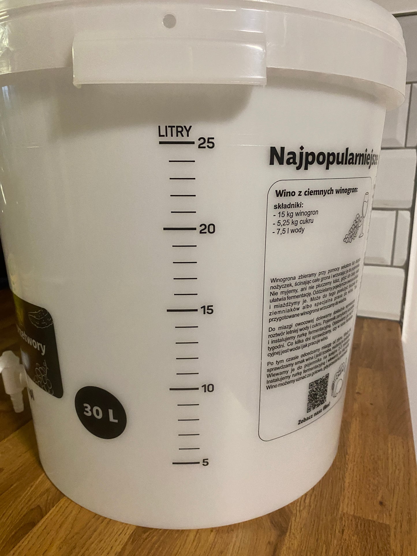 Home Brew Bucket 30L with Tap