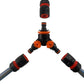 3 Way Connector Set with Valve Black/Orange