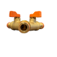 3 Way Male Snap-On Connector Brass + Valves