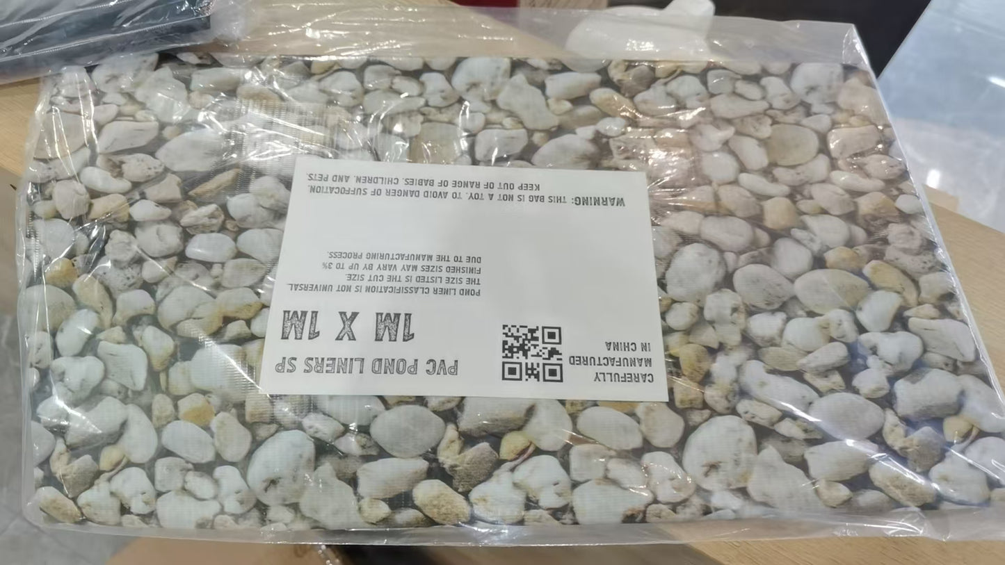 Small Pebble Print PVC 450gsm Pond Liner 2.5m x 5m