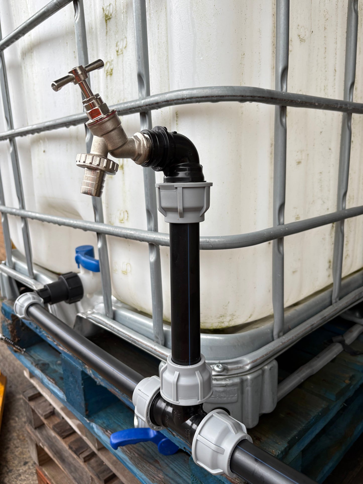 IBC 2-tank joining kit via 50 mm pipe