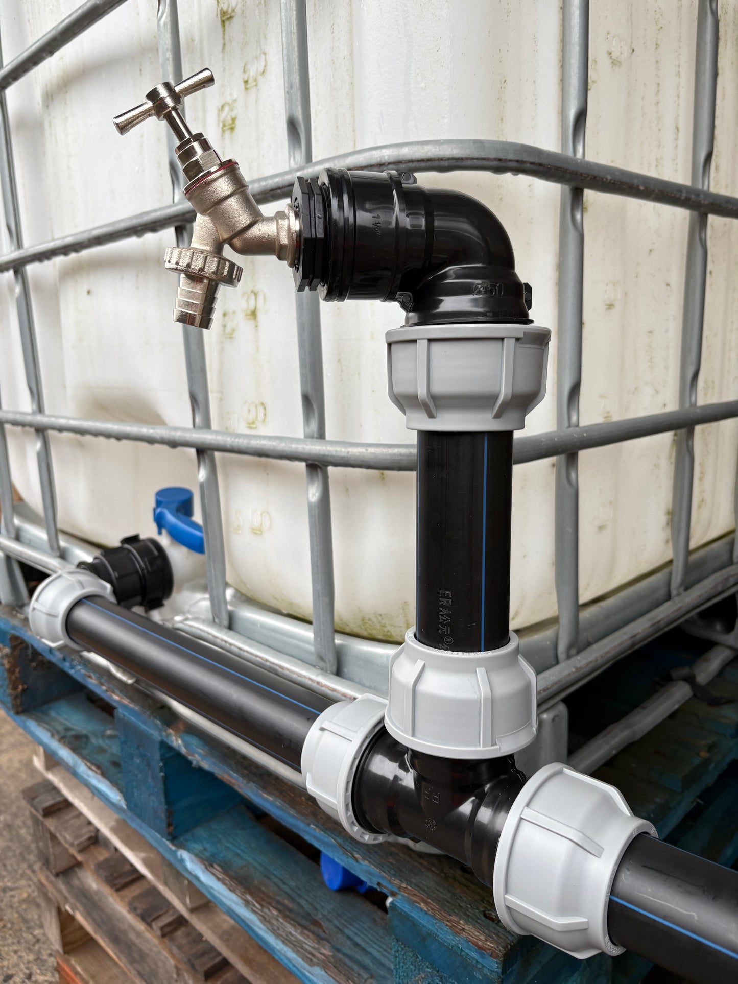 IBC 3-tank joining kit via 50 mm pipe