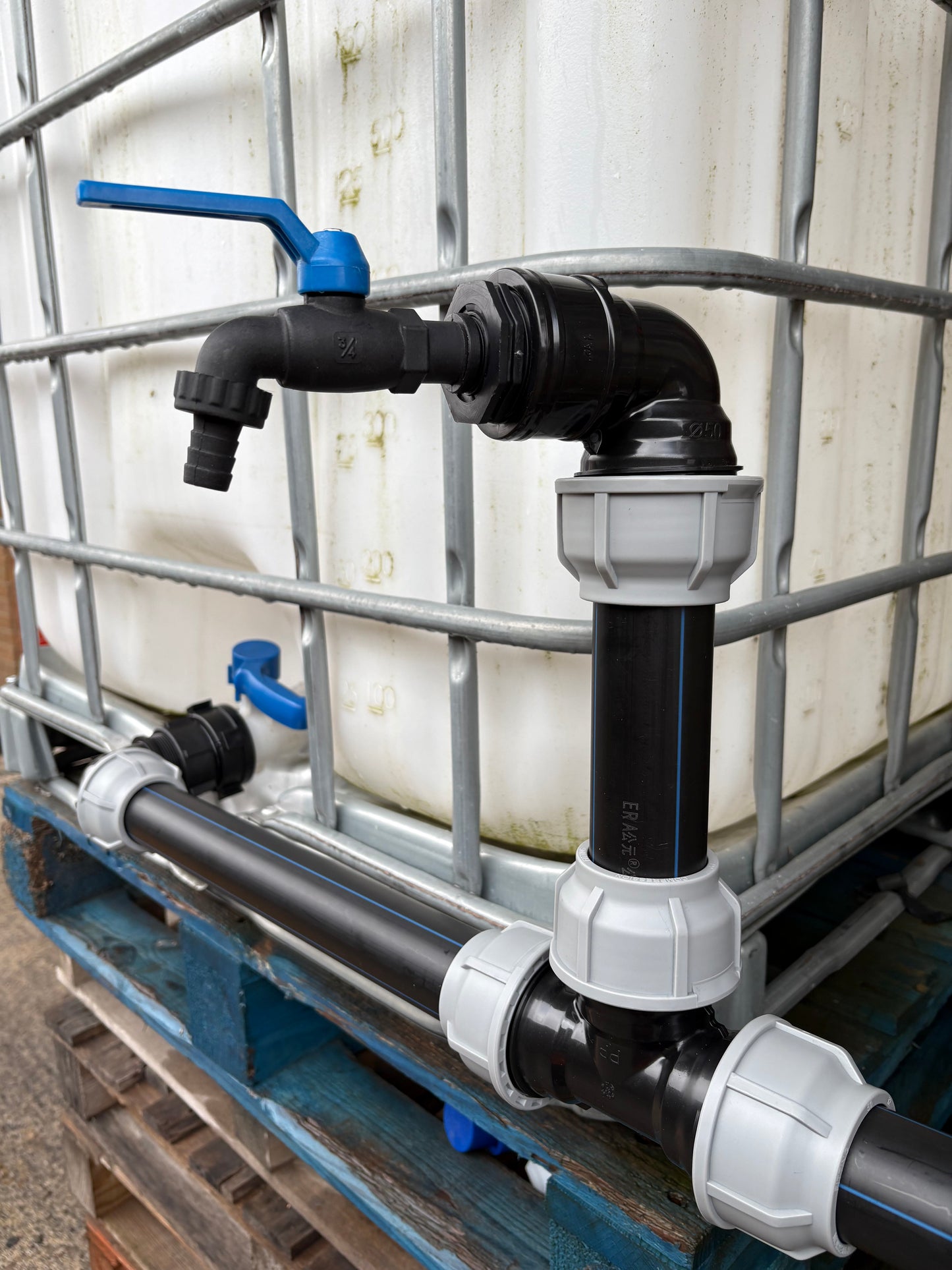 IBC 3-tank joining kit via 50 mm pipe