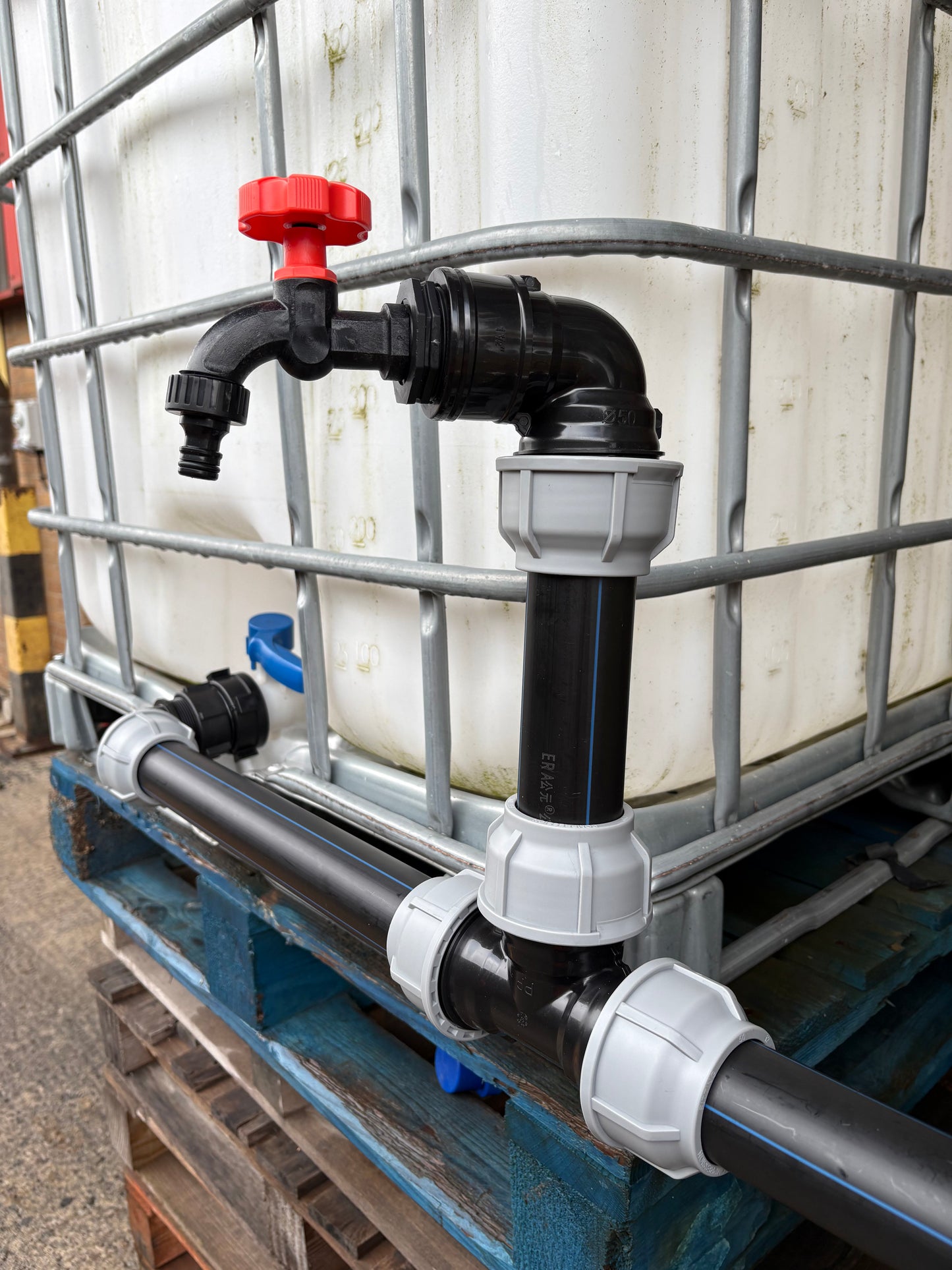 IBC 3-tank joining kit via 50 mm pipe