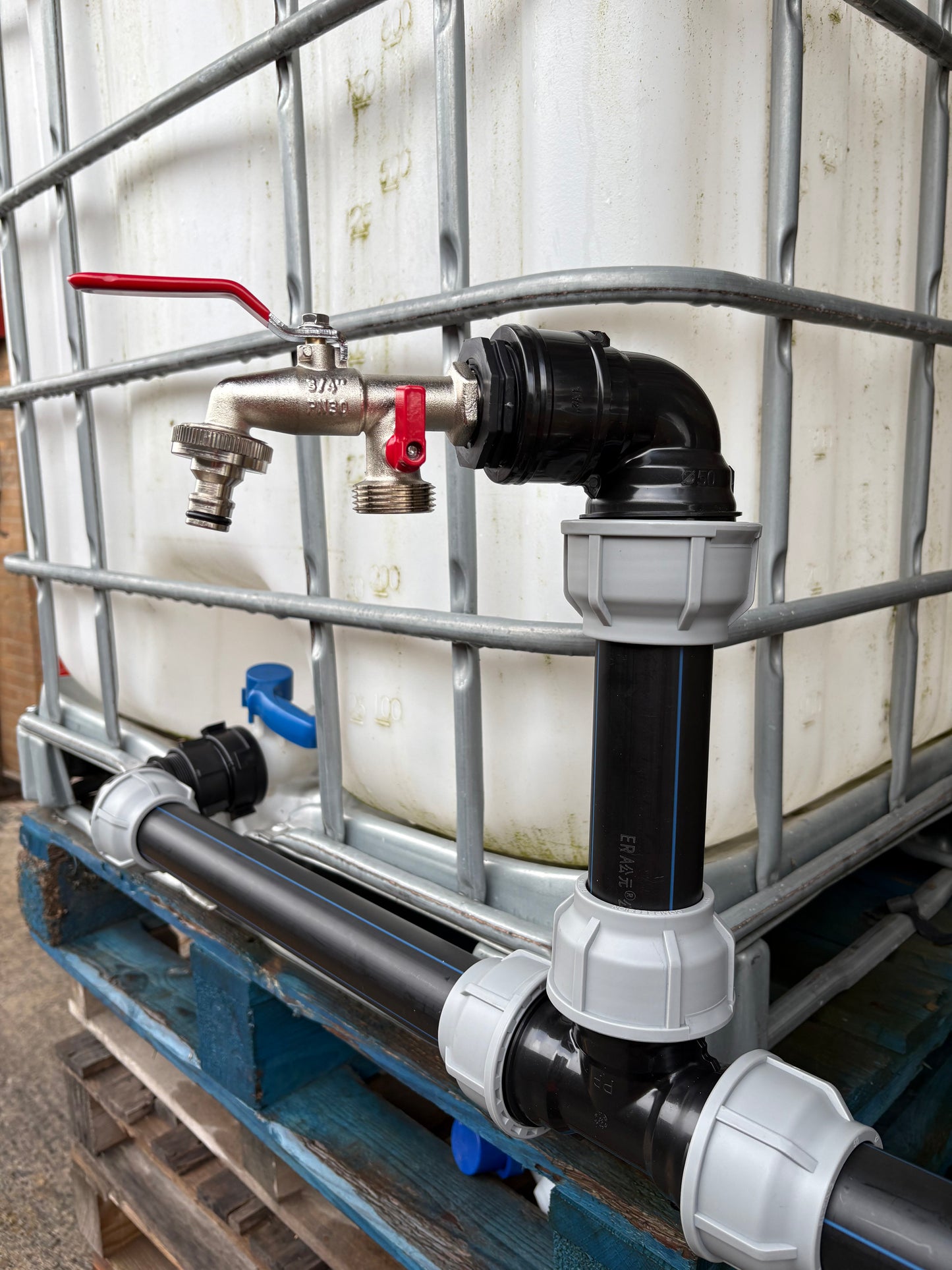 IBC 3-tank joining kit via 50 mm pipe