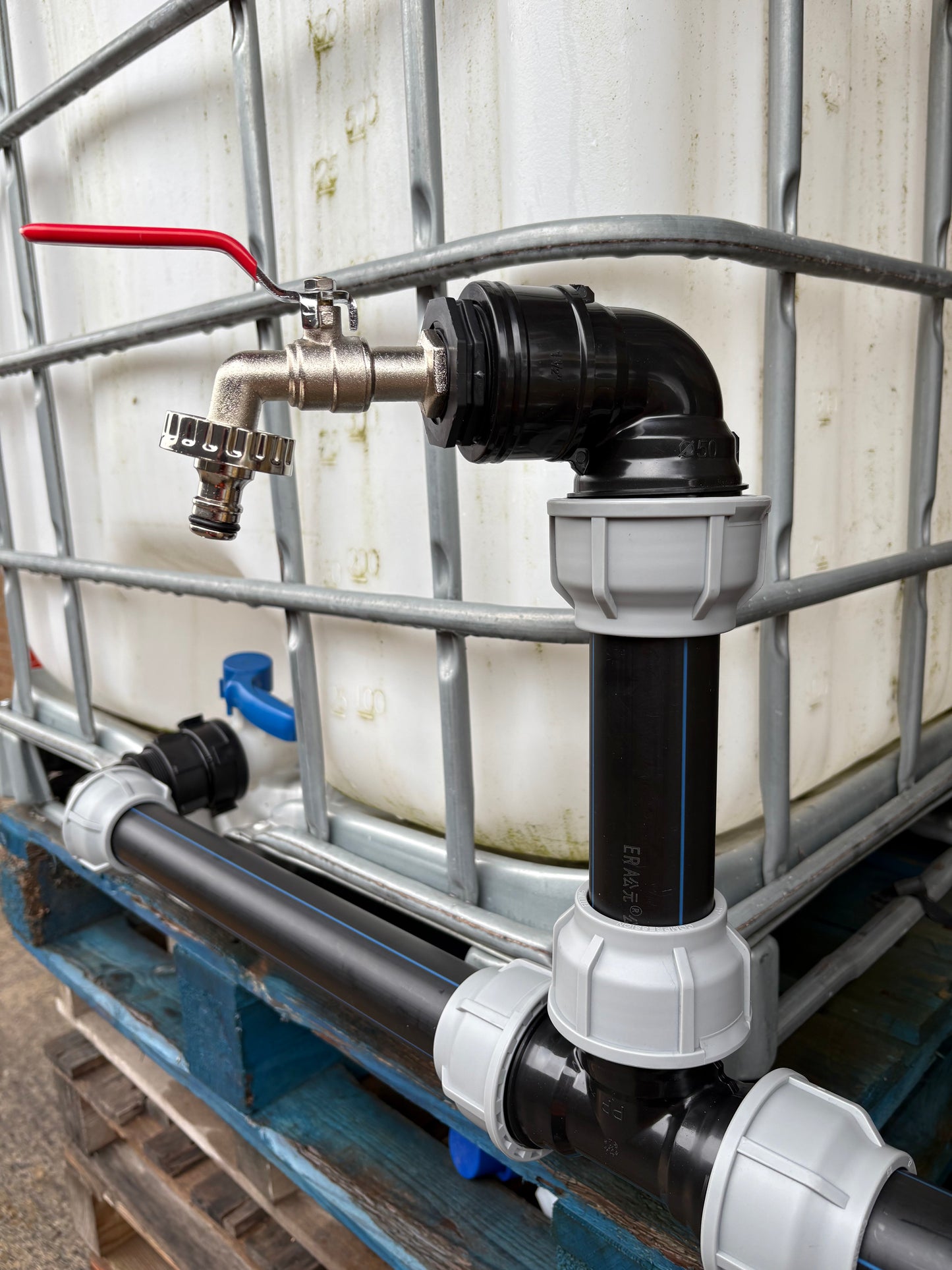 IBC 3-tank joining kit via 50 mm pipe