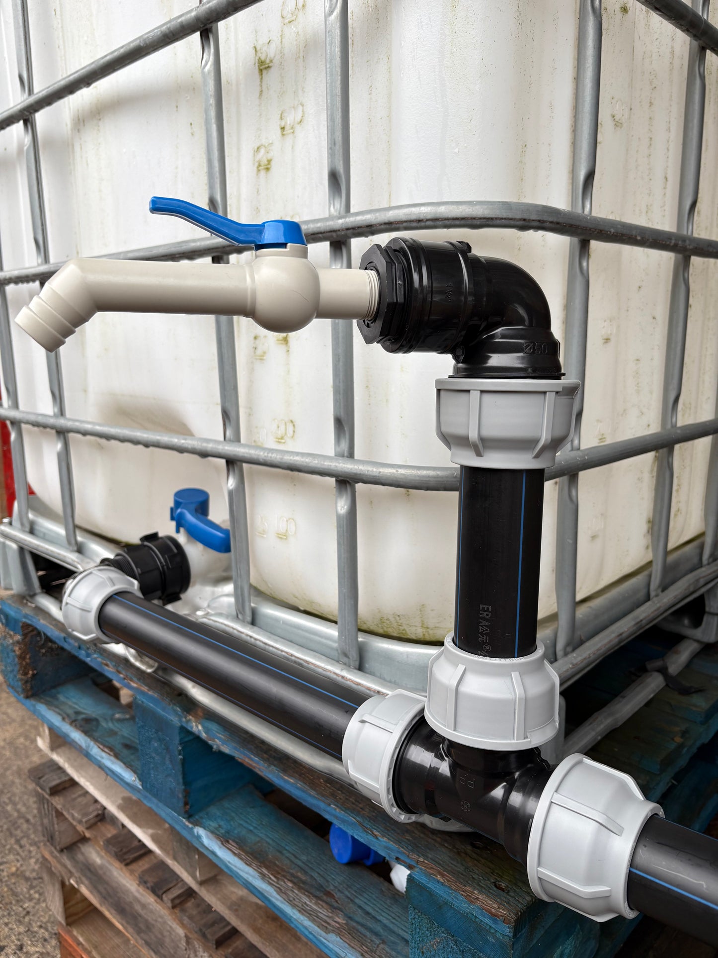 IBC 3-tank joining kit via 50 mm pipe