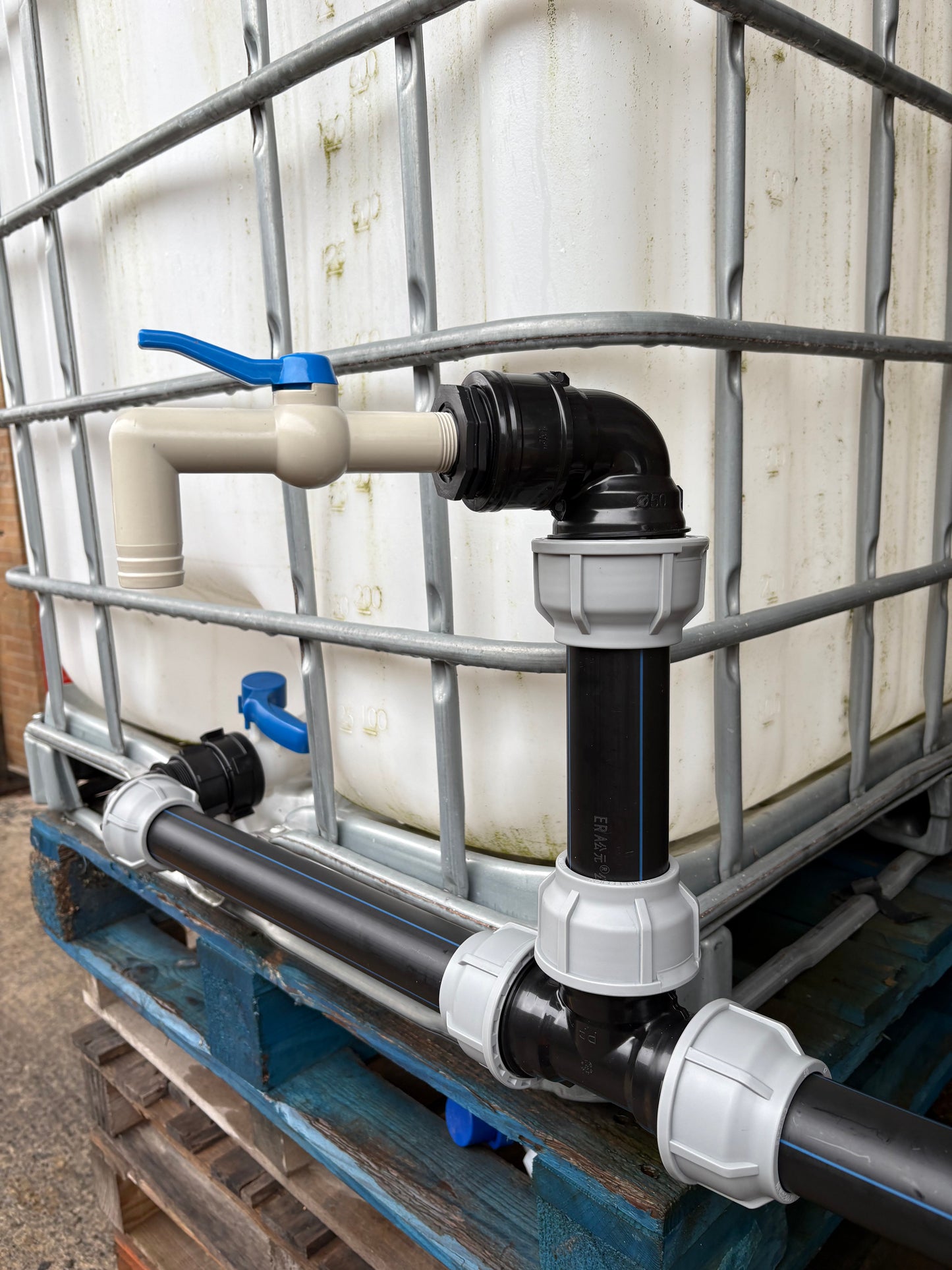 IBC 3-tank joining kit via 50 mm pipe