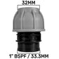 1” BSP Water Butt Fitting with 32mm MDPE Straight
